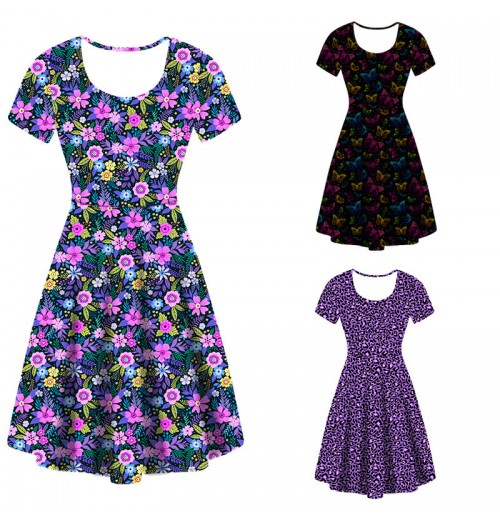 New Design Casual Boho Floral Print Women O Neck Casual Loose Short Sleeve Dress New Design Casual Boho Floral Print Women O Neck Casual Loose Short Sleeve Dress