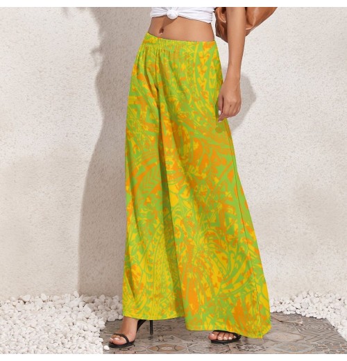 Print On Demand Hawaiian Summer Wide Leg Pants Polynesian Samoan Tattoo Design Plus Size Women's Women's Pants & Trousers Print On Demand Hawaiian Summer Wide Leg Pants Polynesian Samoan Tattoo Design Plus Size Women's Women's Pants & Trousers